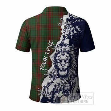 Cavan County Ireland Tartan Scottish Polo Shirt Angry Lion With Soccer Ball Style