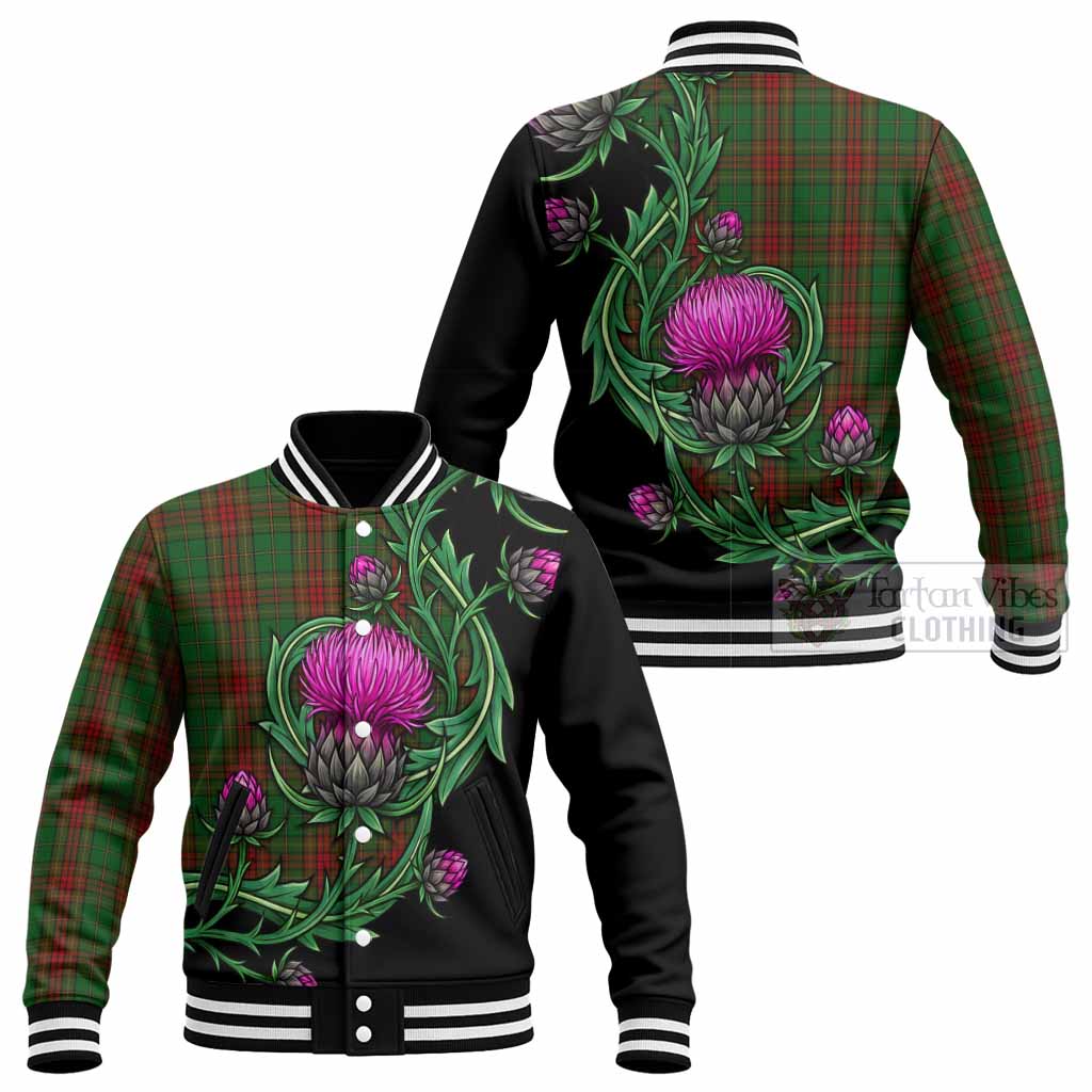 Cavan Tartan Baseball Jacket Resilient Scottish Thistle - Tartan Vibes Clothing