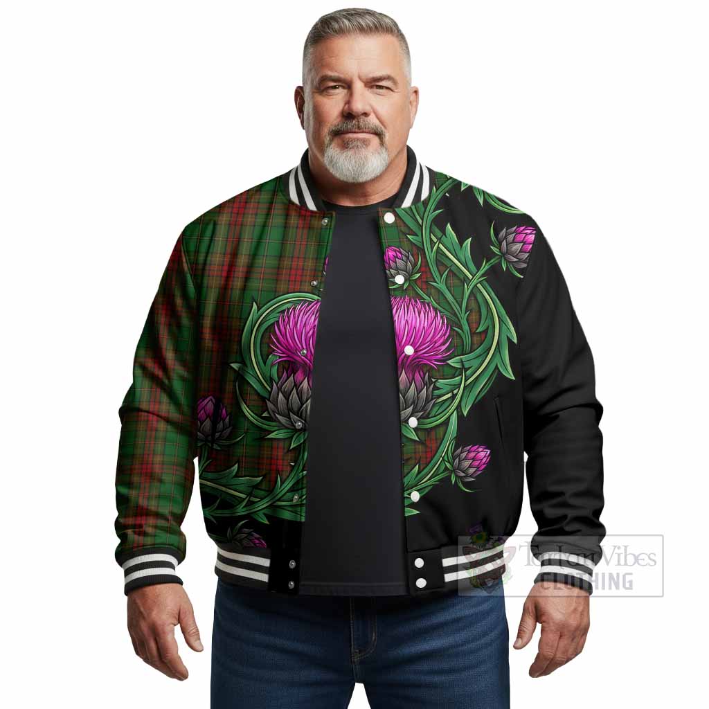 Cavan Tartan Baseball Jacket Resilient Scottish Thistle - Tartan Vibes Clothing