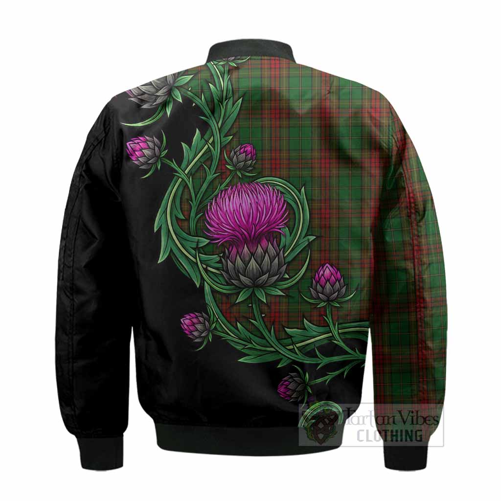 Cavan Tartan Bomber Jacket Resilient Scottish Thistle - Tartan Vibes Clothing