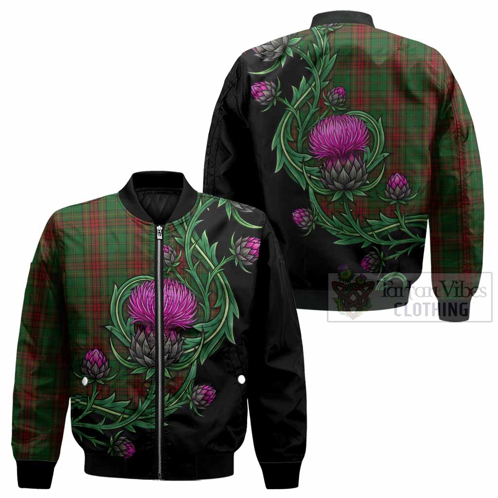 Cavan Tartan Bomber Jacket Resilient Scottish Thistle - Tartan Vibes Clothing