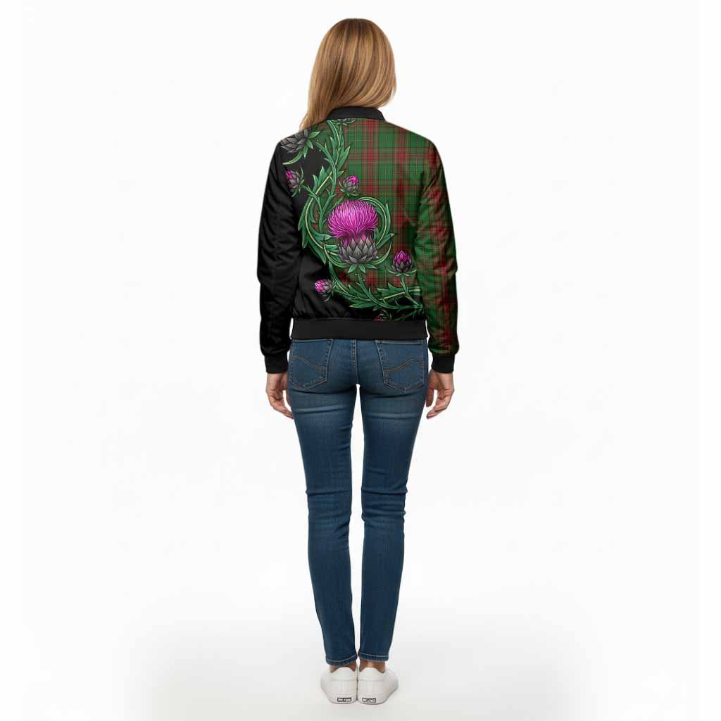 Cavan Tartan Bomber Jacket Resilient Scottish Thistle - Tartan Vibes Clothing