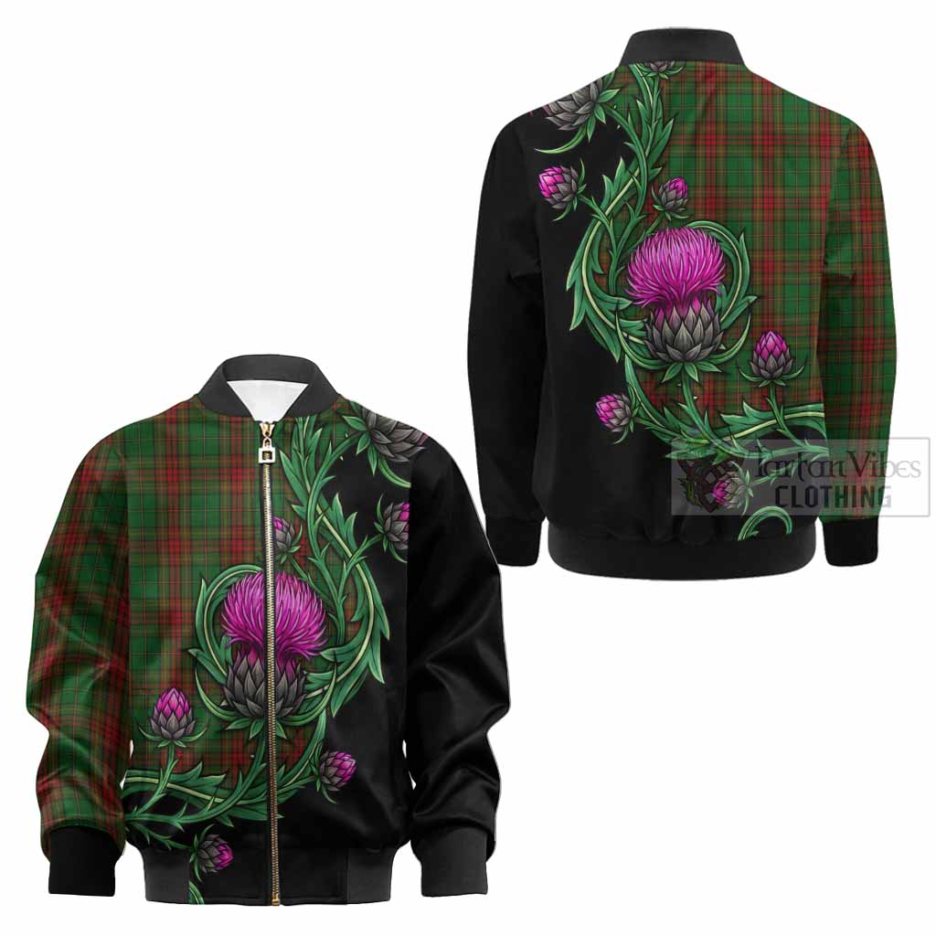Cavan Tartan Kid Bomber Jacket Resilient Scottish Thistle - Tartan Vibes Clothing