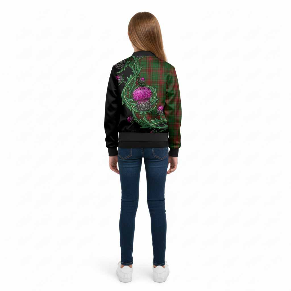 Cavan Tartan Kid Bomber Jacket Resilient Scottish Thistle - Tartan Vibes Clothing