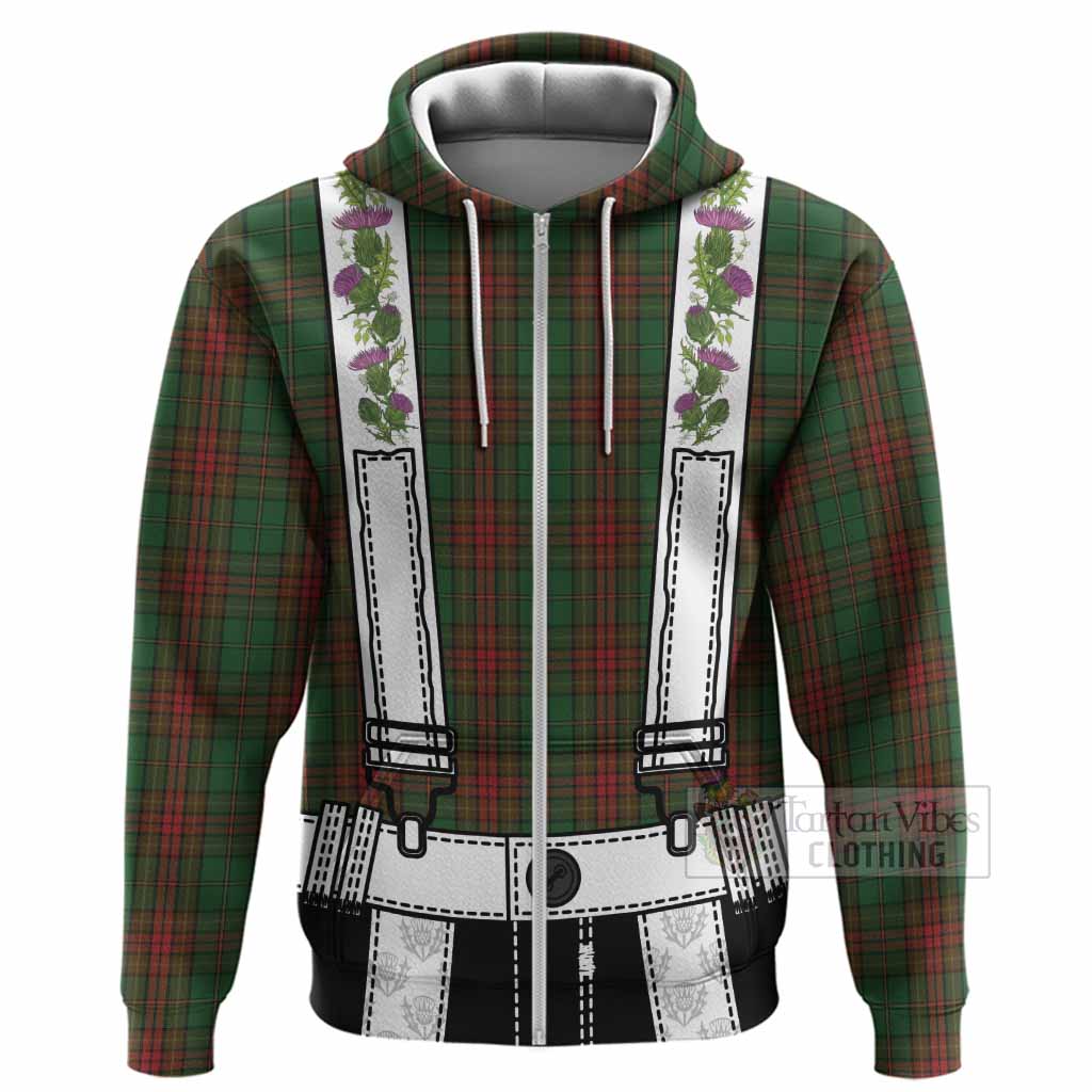 Cavan Tartan Lederhosen Costume Hoodie Scotland Thistle Floral