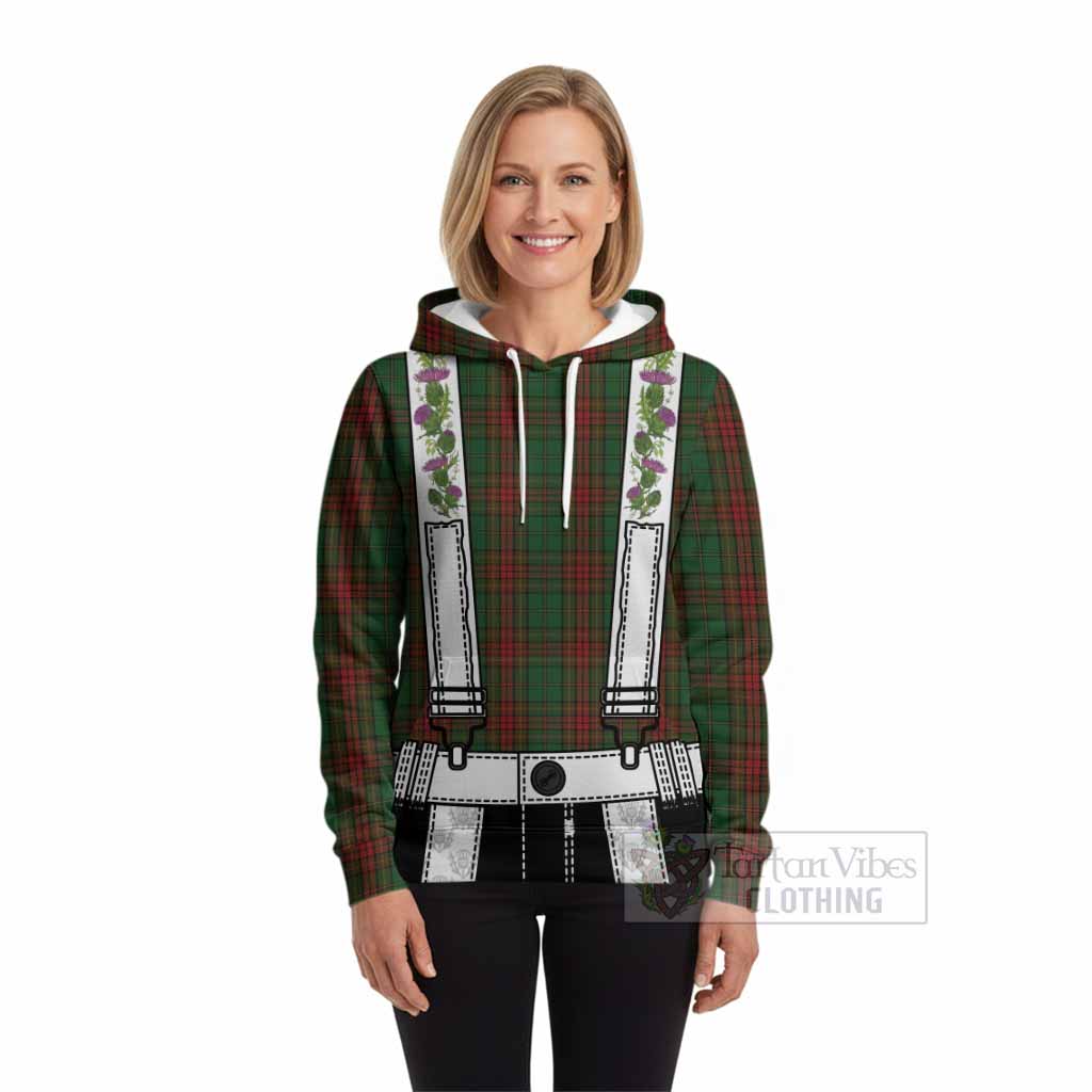 Cavan Tartan Lederhosen Costume Hoodie Scotland Thistle Floral