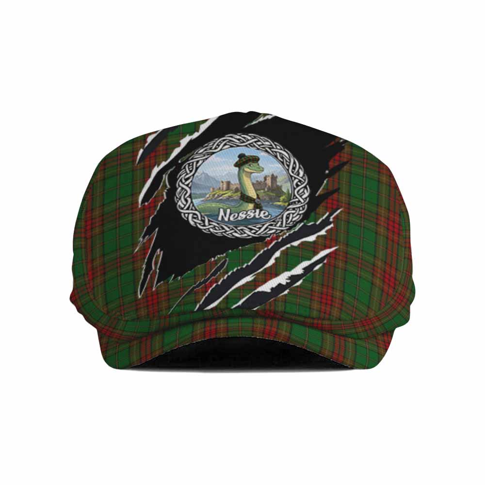 Cavan Tartan Loch Ness Monster Flat Cap, Jeff Cap Celtic Knot Nessie Art
