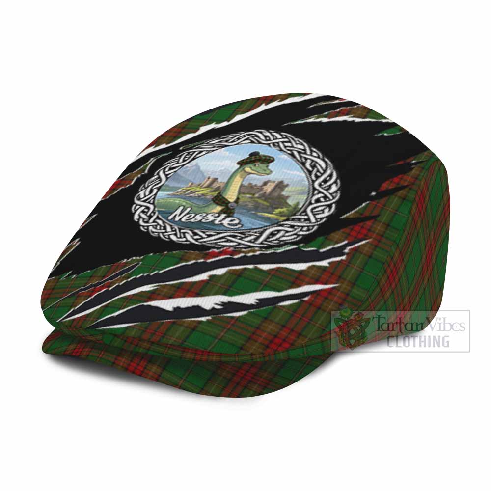 Cavan Tartan Loch Ness Monster Flat Cap, Jeff Cap Celtic Knot Nessie Art