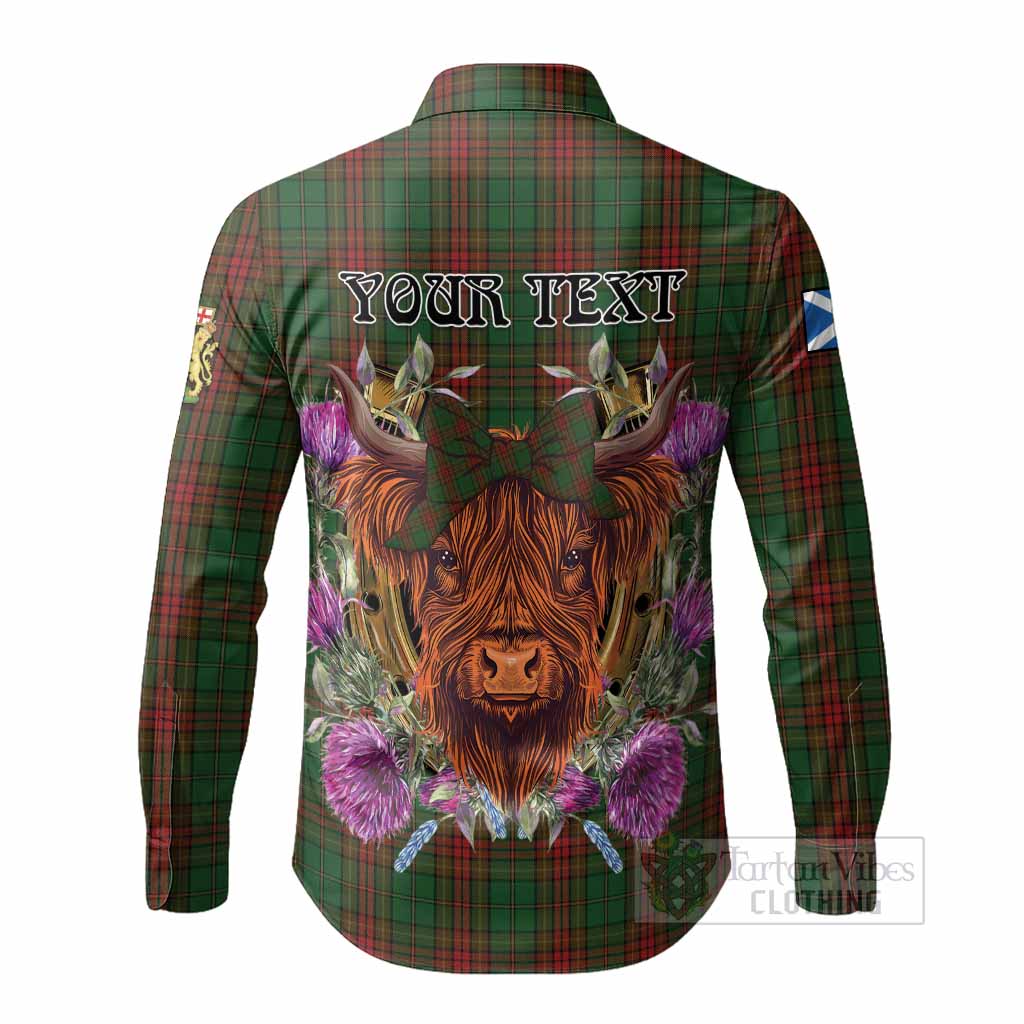 Cavan Tartan Long Sleeve Button Shirts Scottish Thistle Heilan Coo
