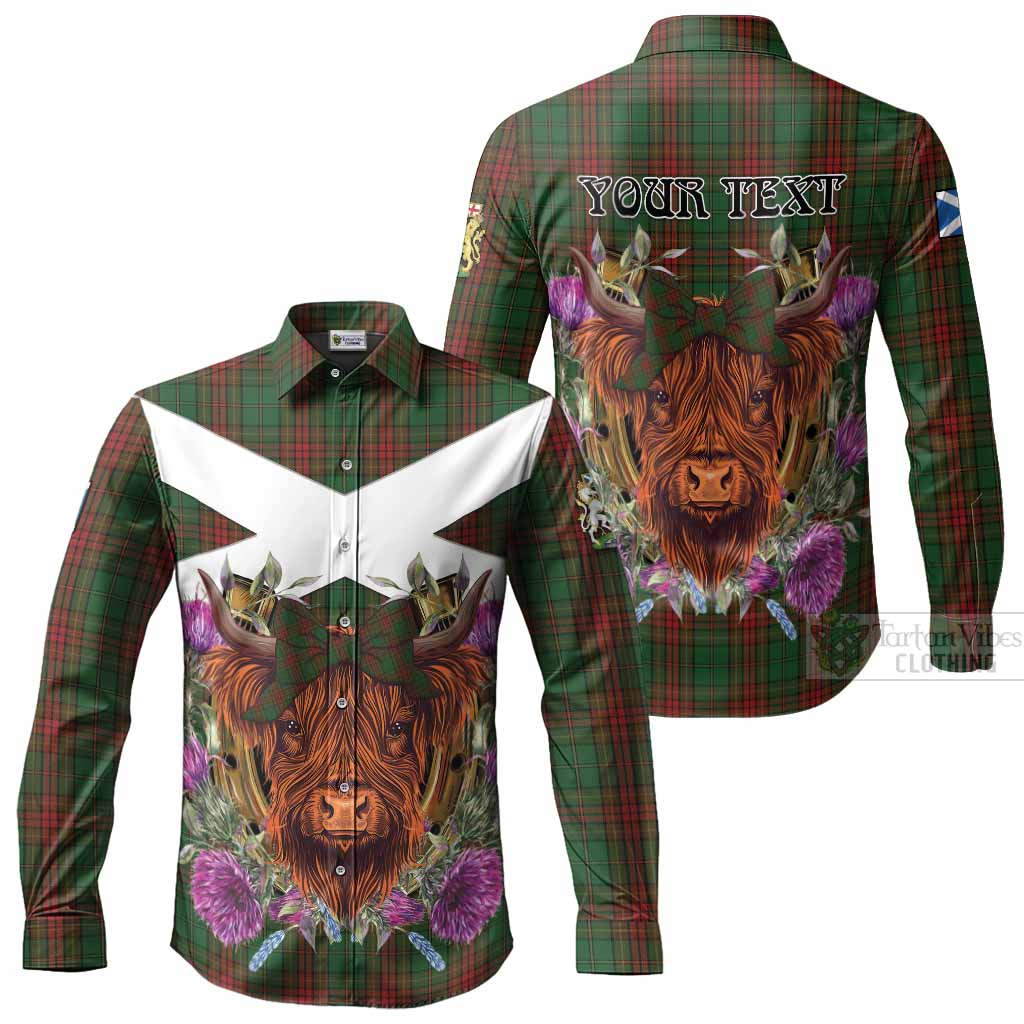 Cavan Tartan Long Sleeve Button Shirts Scottish Thistle Heilan Coo