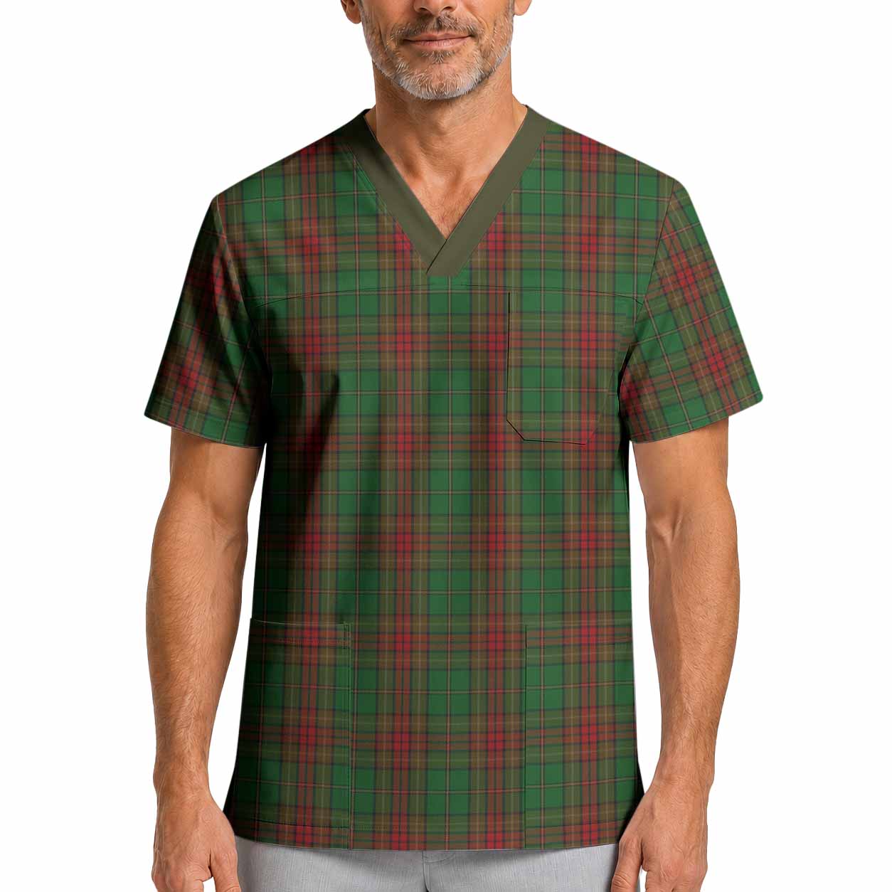 Cavan Tartan Scrub Top XL - Tartan Vibes Clothing