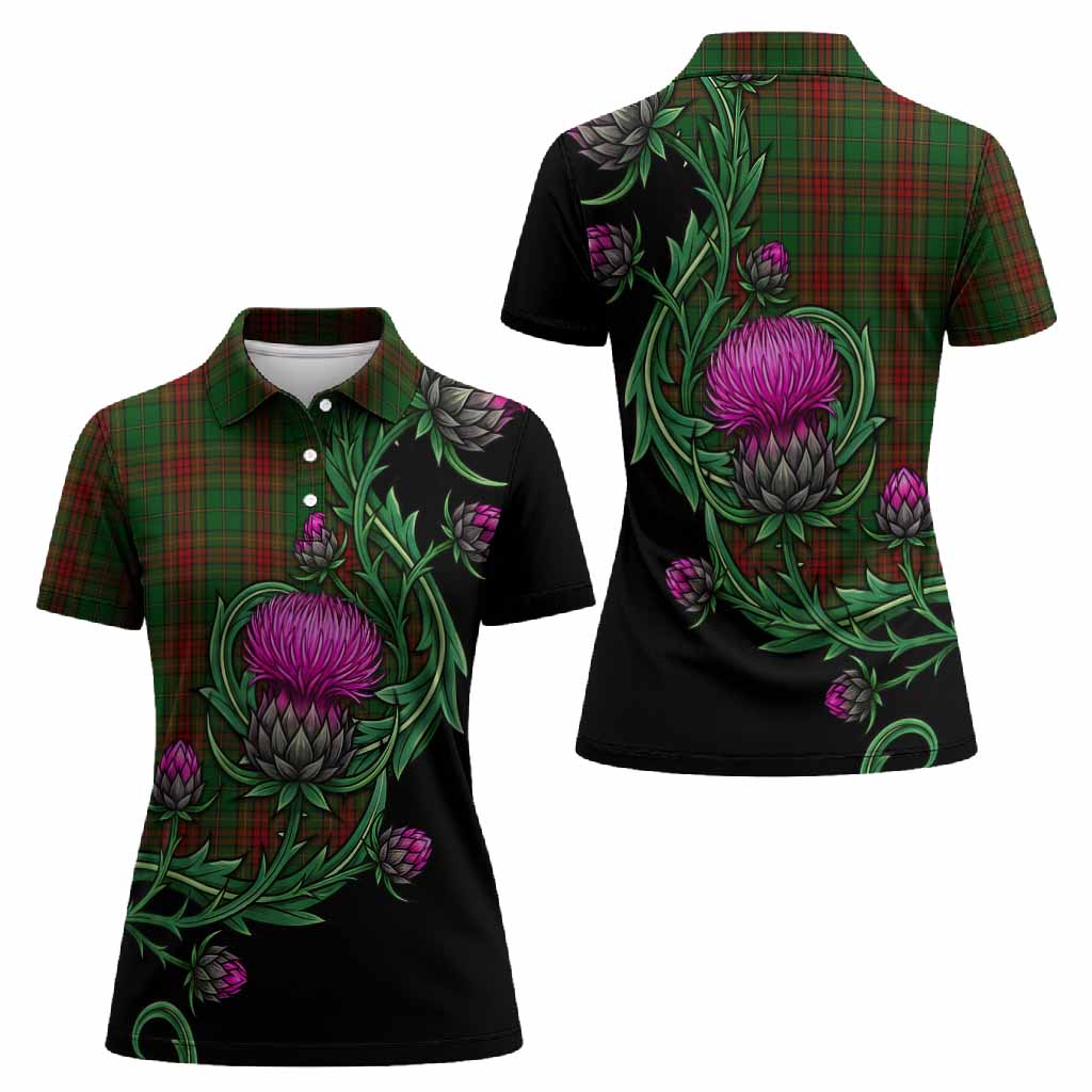 Cavan Tartan Women Polo Shirt Resilient Scottish Thistle