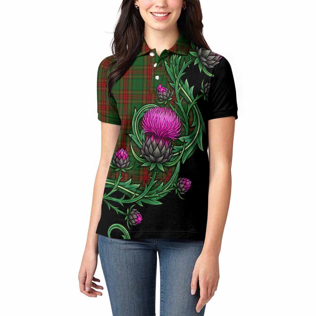 Cavan Tartan Women Polo Shirt Resilient Scottish Thistle