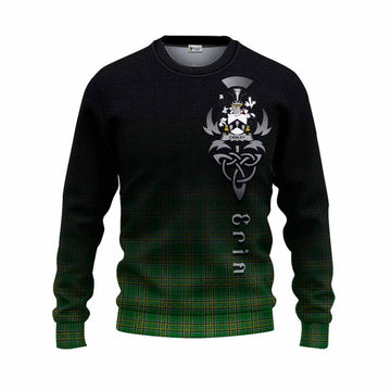 Cawley Irish Clan Knitted Sweater with Coat of Arms Erin Go Bragh Celtic Inspired