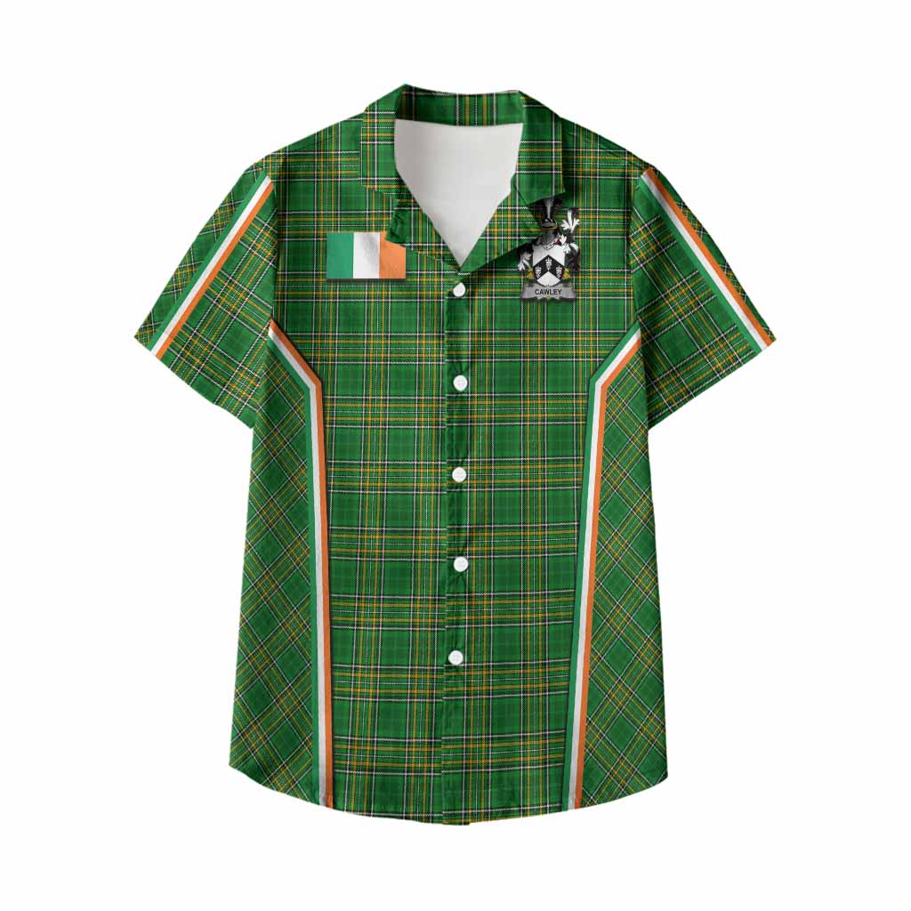 Cawley Irish Clan Coat of Arm Tartan Kid Hawaiian Shirt Flag Style