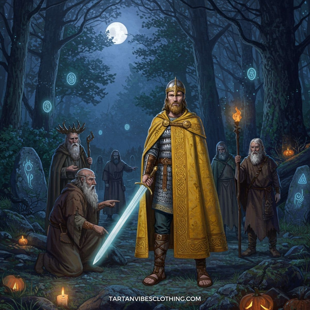 Celtic legend of Fionn MacCumhail connected to Samhain mythology and ancient Irish folklore.