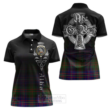 Tartan Vibes Clothing Chalmers Tartan Women's Polo Shirt Featuring Alba Gu Brath Family Crest Celtic Inspired