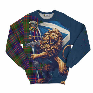 Chalmers Tartan Family Crest Sweatshirt with Scottish Majestic Lion Unisex - Tartan Vibes Clothing