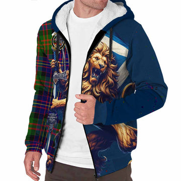 Chalmers Tartan Family Crest Sherpa Hoodie with Scottish Majestic Lion Unisex S - Tartan Vibes Clothing
