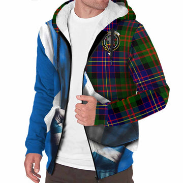 Chalmers Tartan Sherpa Hoodie with Family Crest Scotland Patriotic Style Unisex S - Tartan Vibes Clothing