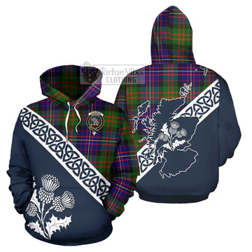 Chalmers Tartan Hoodie Featuring Thistle and Scotland Map Zip Hoodie - Tartan Vibes Clothing