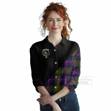 Chalmers Tartan Women's Casual Shirt with Family Crest and Military Logo Style Female - Tartan Vibes Clothing