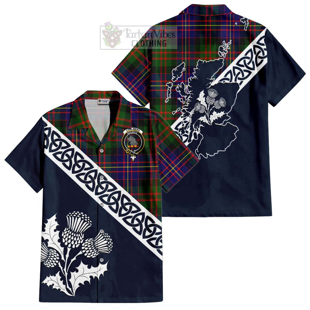 Chalmers Tartan Hawaiian Shirt Featuring Thistle and Scotland Map Kid - Tartan Vibes Clothing