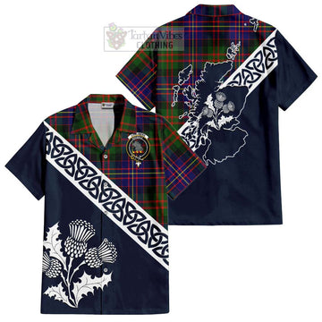 Chalmers Tartan Hawaiian Shirt Featuring Thistle and Scotland Map Kid - Tartan Vibes Clothing