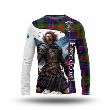 Chalmers Crest Tartan Long Sleeve T-Shirt Inspired by the Freedom of Scottish Warrior
