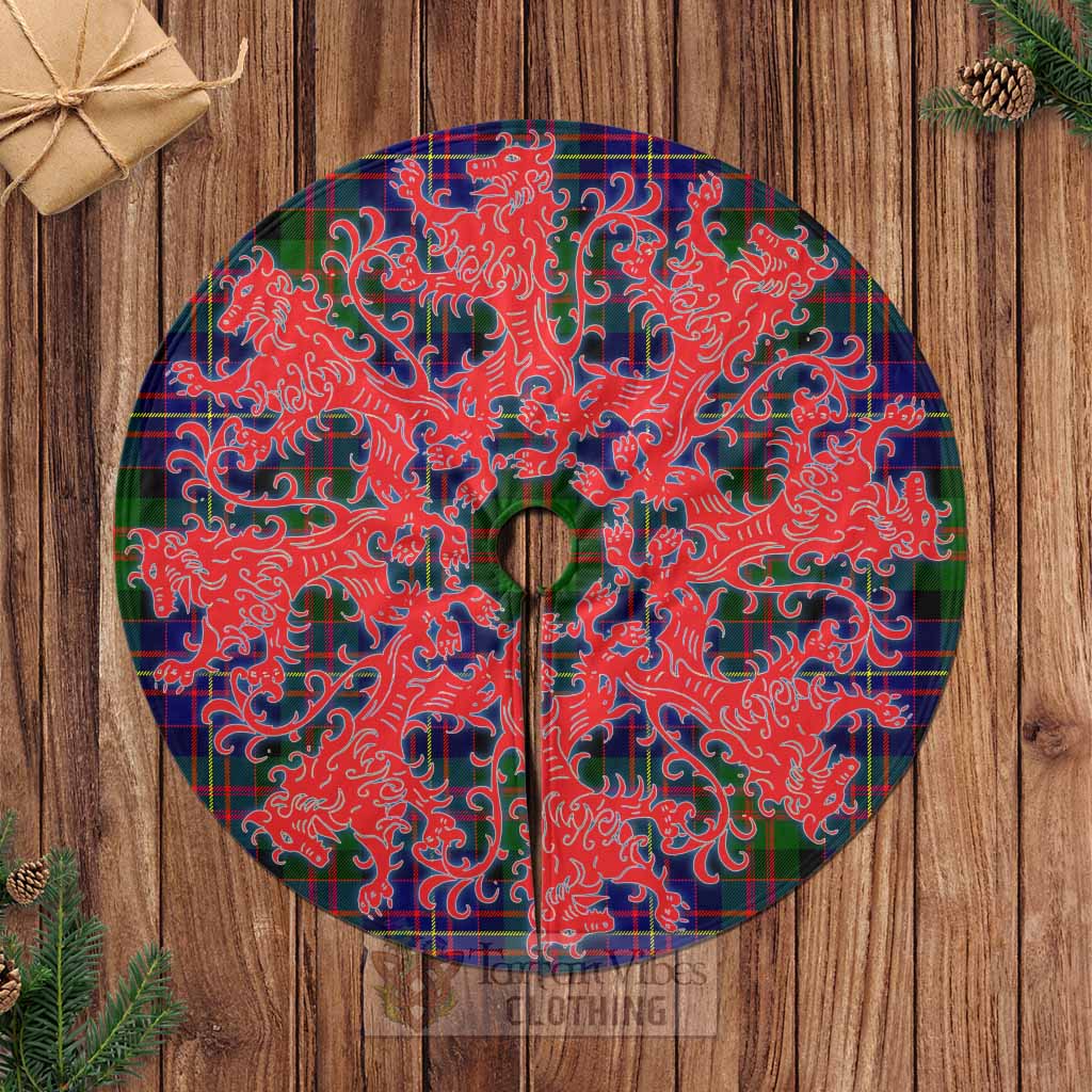 Chalmers Tartan Christmas Tree Skirt Lion Rampant Style Casual Tree Skirts - Tartan Vibes Clothing