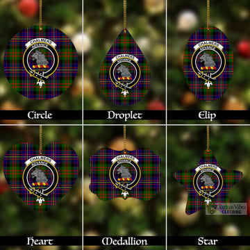 Chalmers Tartan Christmas Aluminium Ornament with Family Crest Aluminium - Tartan Vibes Clothing