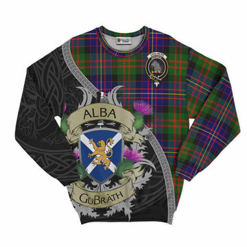 Chalmers Tartan Family Crest Sweatshirt Lion Rampant Royal Thistle Shield Celtic Inspired Unisex - Tartan Vibes Clothing