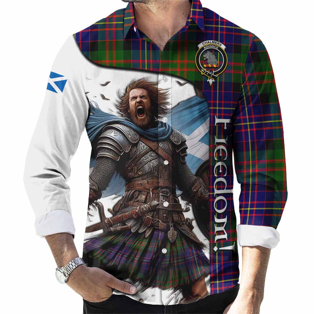 Chalmers Crest Tartan Long Sleeve Button Shirt Inspired by the Freedom of Scottish Warrior Men's Shirt S - Tartan Vibes Clothing