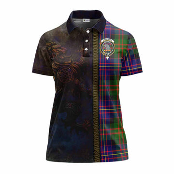 Chalmers Tartan Family Crest Women's Polo Shirt Alba Gu Brath Be Brave Lion Ancient Style Women - Tartan Vibes Clothing