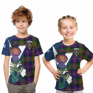 Tartan Vibes Clothing Chalmers Tartan Family Crest Kid T-Shirt Scottish Thistle Celtic Inspired