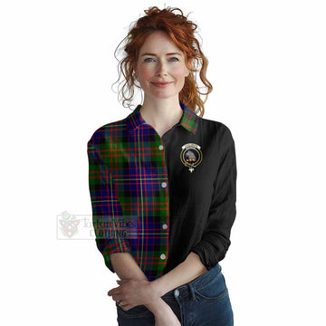 Chalmers Tartan Women's Casual Shirt with Family Crest and Half Of Me Style Female - Tartan Vibes Clothing