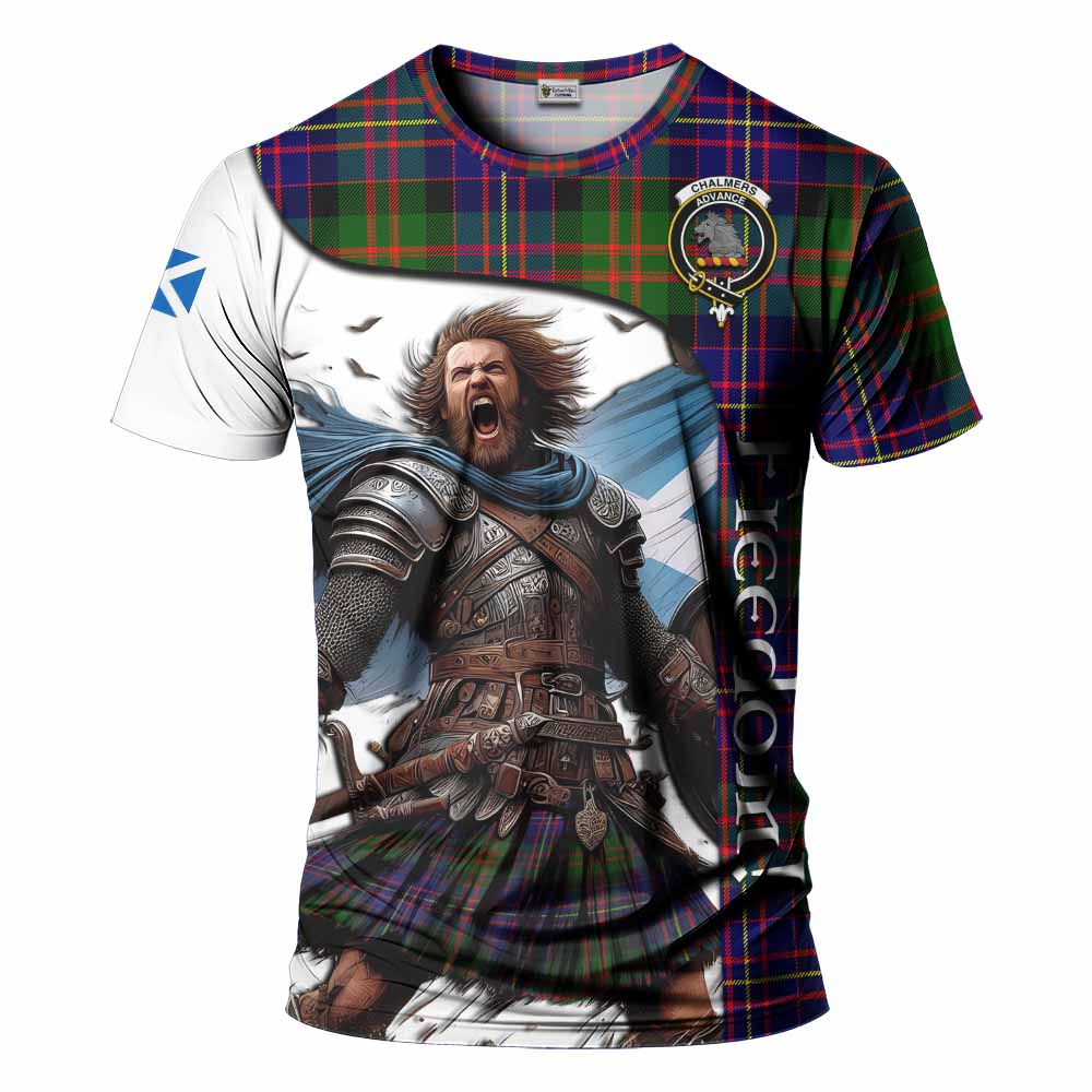 Chalmers Crest Tartan T-Shirt Inspired by the Freedom of Scottish Warrior