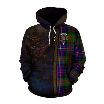 Chalmers Tartan Family Crest Cotton Hoodie Alba Gu Brath Be Brave Lion Ancient Style