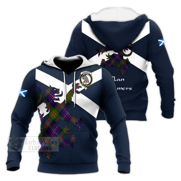Chalmers Tartan Lion Rampant Knitted Hoodie Proudly Display Your Heritage with Alba Gu Brath and Clan Name Unisex Knitted Pullover Hoodie - Tartan Vibes Clothing