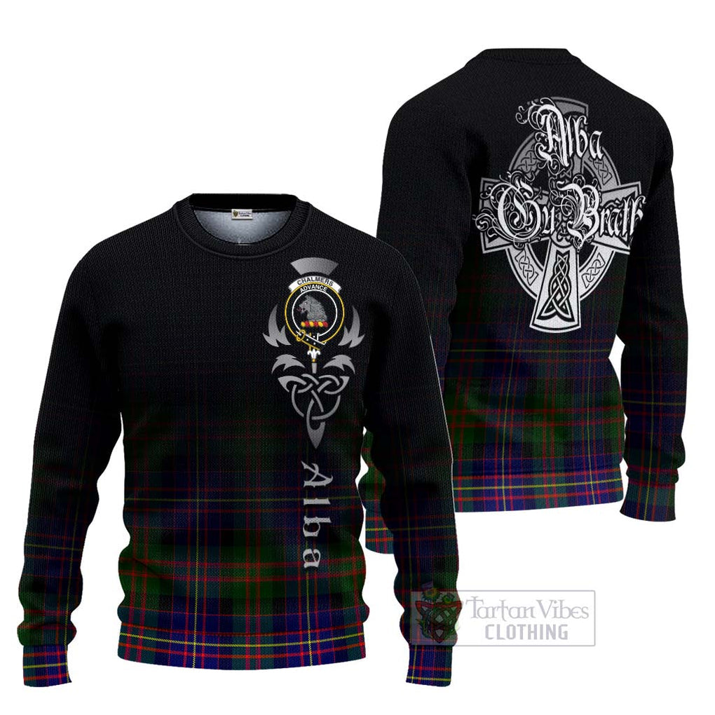 Chalmers Tartan Ugly Sweater Featuring Alba Gu Brath Family Crest Celtic Inspired Unisex - Tartan Vibes Clothing