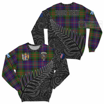 Tartan Vibes Clothing Chalmers Crest Tartan Sweatshirt with New Zealand Silver Fern Half Style
