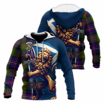 Chalmers Tartan Family Crest Knitted Hoodie with Scottish Majestic Lion Unisex Knitted Pullover Hoodie - Tartan Vibes Clothing