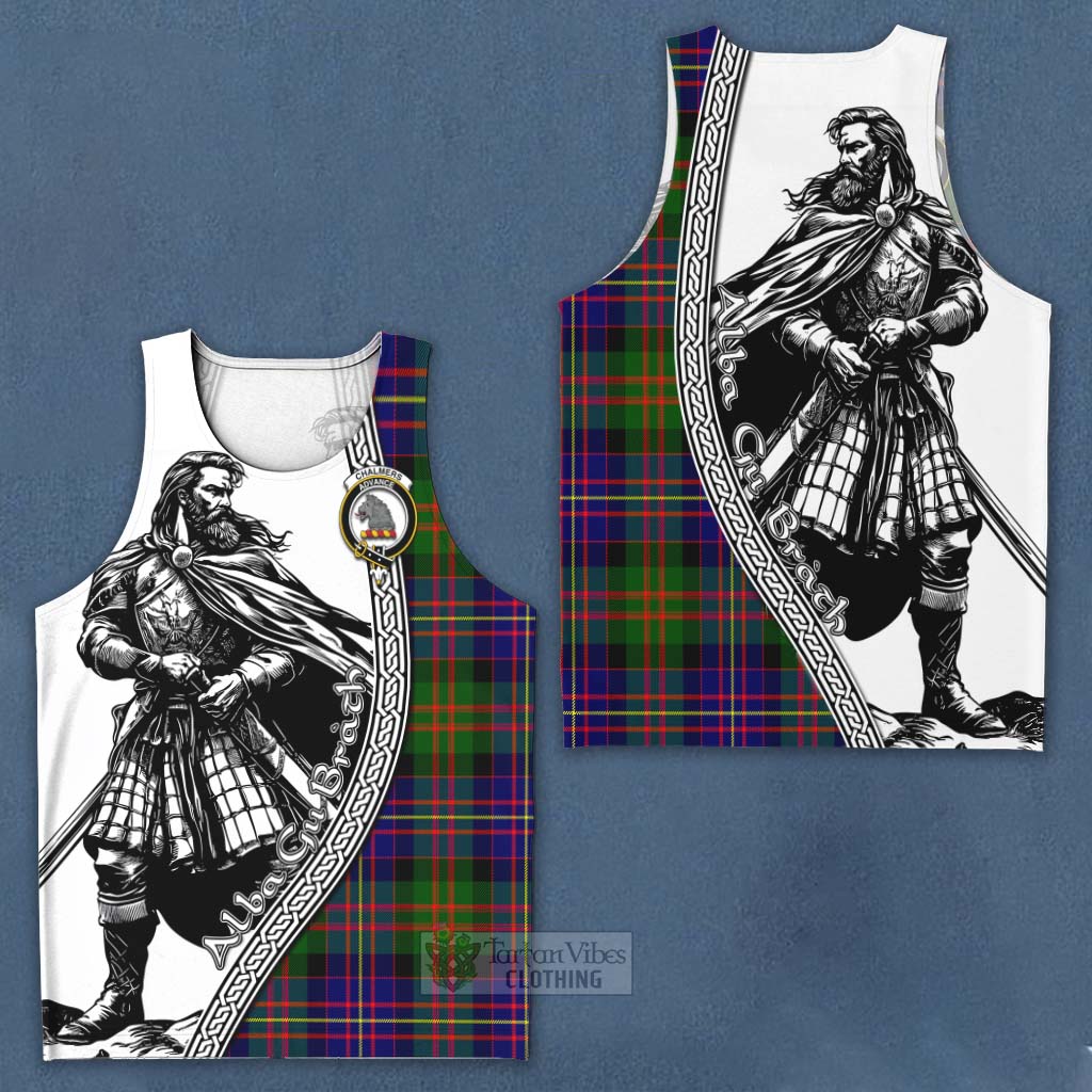 Chalmers Tartan Clan Crest Men's Tank Top with Highlander Warrior Celtic Style Men - Tartan Vibes Clothing