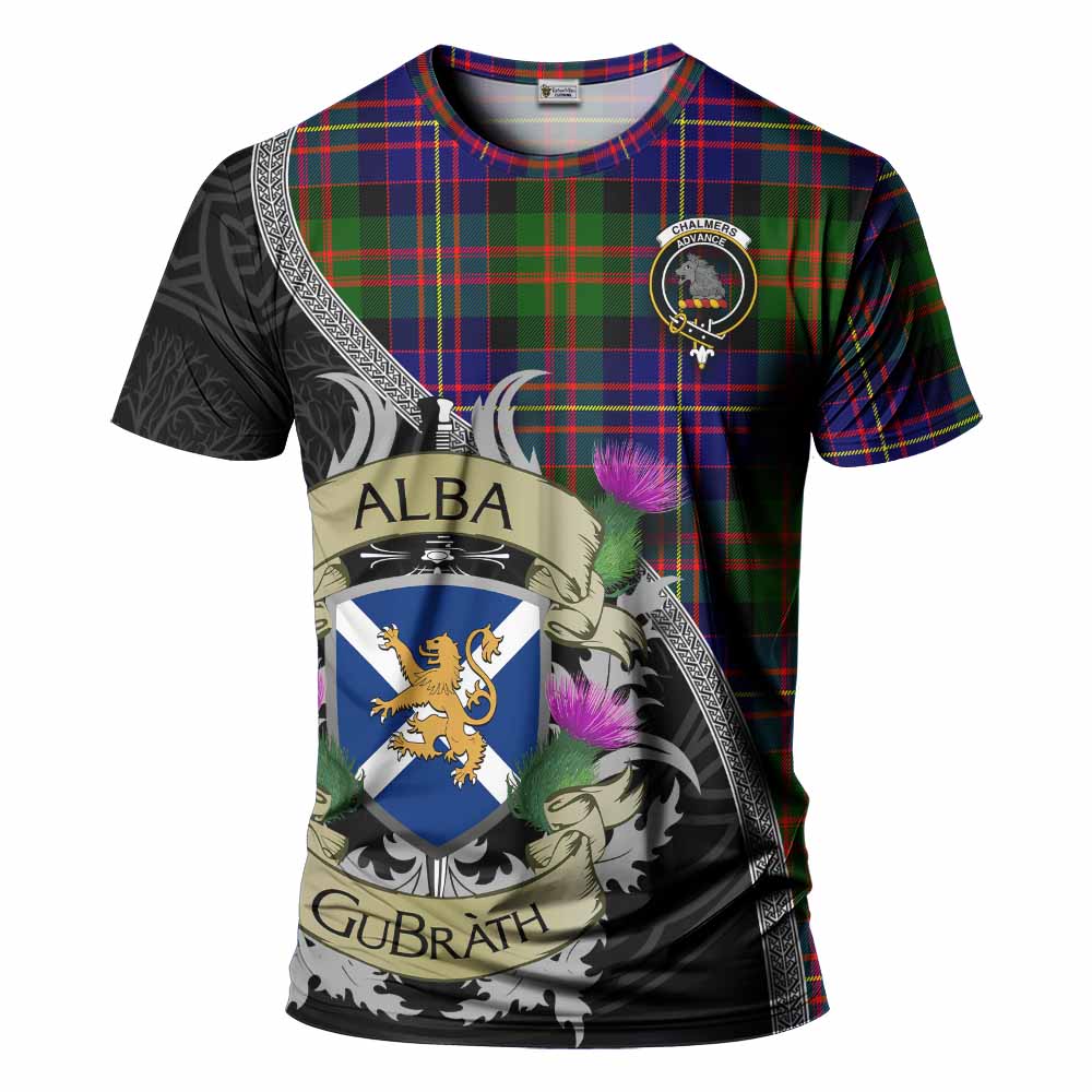 Chalmers Tartan Family Crest T-Shirt Lion Rampant Royal Thistle Shield Celtic Inspired Kid's Shirt - Tartan Vibes Clothing