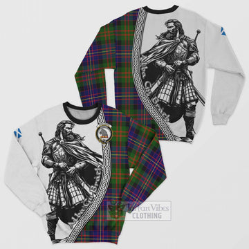 Chalmers Tartan Clan Crest Sweatshirt with Highlander Warrior Celtic Style Unisex - Tartan Vibes Clothing
