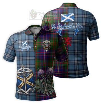 Chalmers Tartan Polo Shirt Happy St. Andrew's Day Half Tartan Style Kid - Tartan Vibes Clothing