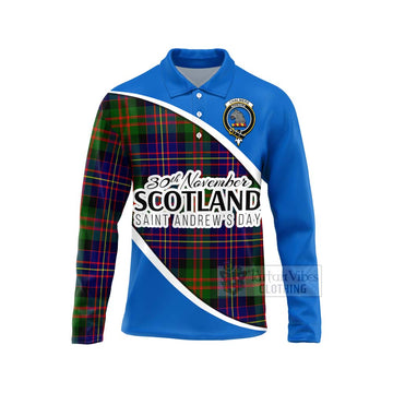 Chalmers Family Crest Tartan Long Sleeve Polo Shirt Celebrate Saint Andrew's Day in Style Unisex - Tartan Vibes Clothing