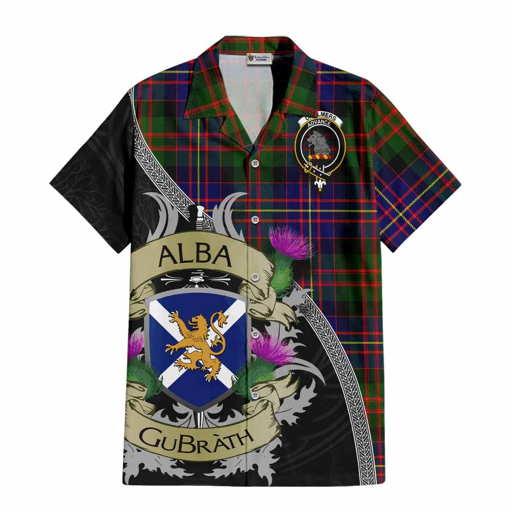 Chalmers Tartan Family Crest Hawaiian Shirt Lion Rampant Royal Thistle Shield Celtic Inspired Kid - Tartan Vibes Clothing