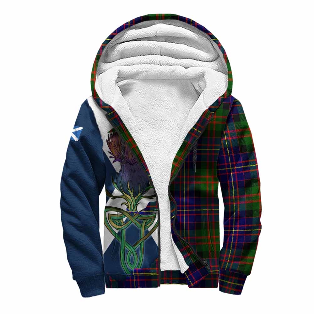 Chalmers Tartan Family Crest Sherpa Hoodie Scottish Thistle Celtic Inspired Unisex S - Tartan Vibes Clothing