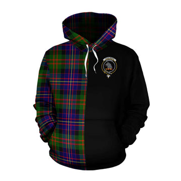 Chalmers Tartan Cotton Hoodie with Family Crest and Half Of Me Style Pullover Hoodie XS - Tartan Vibes Clothing